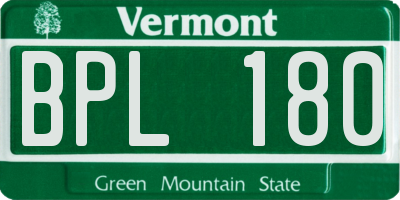 VT license plate BPL180
