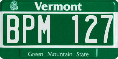 VT license plate BPM127
