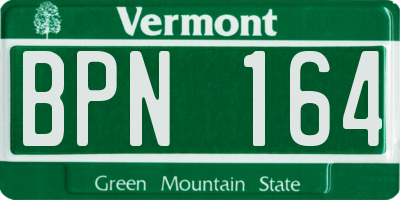 VT license plate BPN164