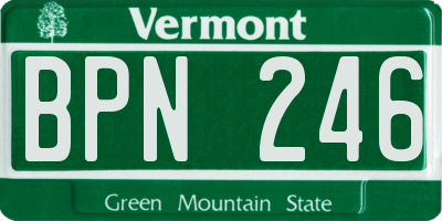 VT license plate BPN246