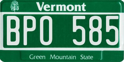 VT license plate BPO585
