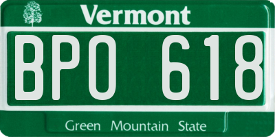 VT license plate BPO618