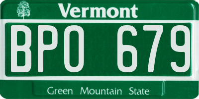 VT license plate BPO679