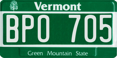 VT license plate BPO705