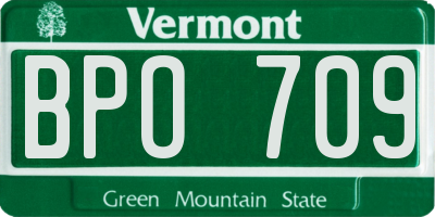 VT license plate BPO709