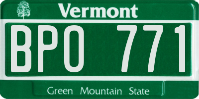 VT license plate BPO771
