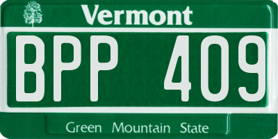 VT license plate BPP409
