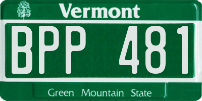 VT license plate BPP481