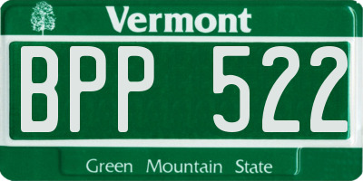 VT license plate BPP522