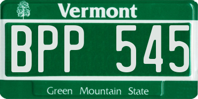 VT license plate BPP545