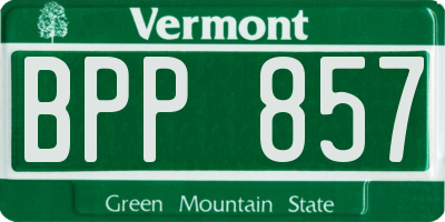 VT license plate BPP857