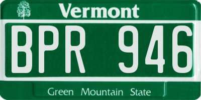 VT license plate BPR946