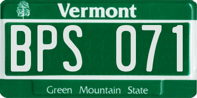 VT license plate BPS071