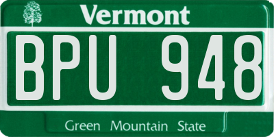 VT license plate BPU948