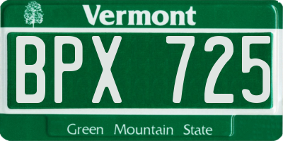 VT license plate BPX725