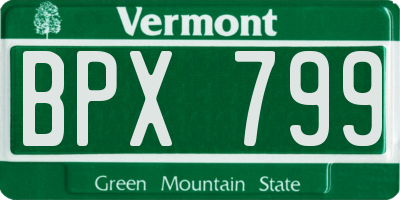 VT license plate BPX799