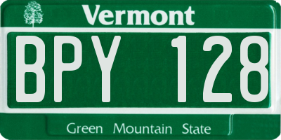VT license plate BPY128