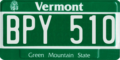 VT license plate BPY510