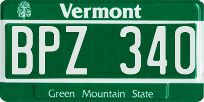 VT license plate BPZ340