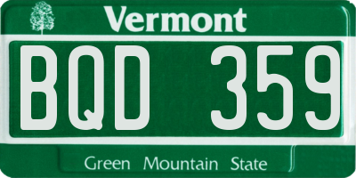 VT license plate BQD359