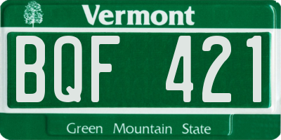 VT license plate BQF421