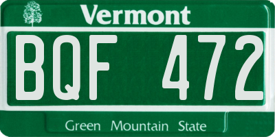 VT license plate BQF472
