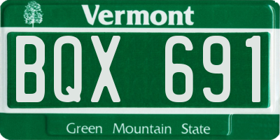 VT license plate BQX691