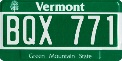 VT license plate BQX771