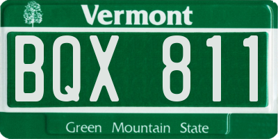 VT license plate BQX811