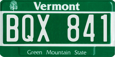 VT license plate BQX841