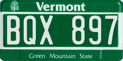 VT license plate BQX897