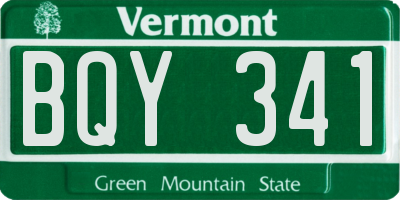 VT license plate BQY341