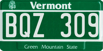 VT license plate BQZ309