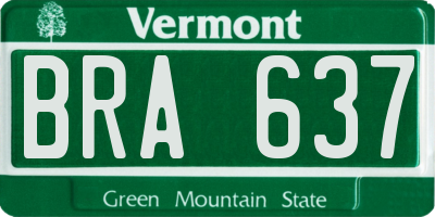 VT license plate BRA637