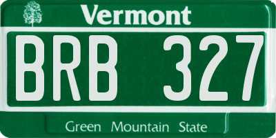 VT license plate BRB327