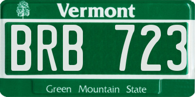 VT license plate BRB723