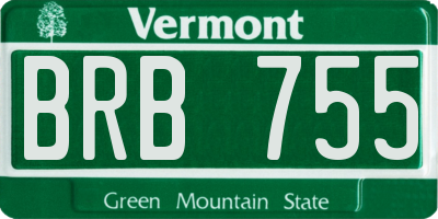 VT license plate BRB755