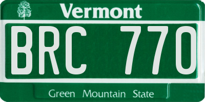 VT license plate BRC770
