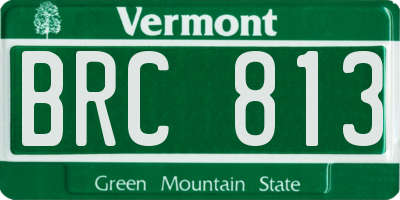 VT license plate BRC813