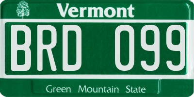 VT license plate BRD099