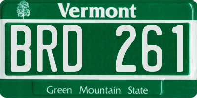 VT license plate BRD261