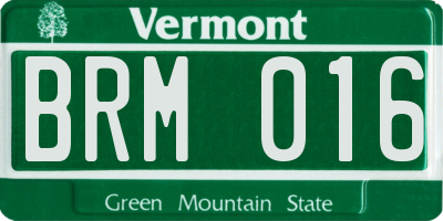 VT license plate BRM016