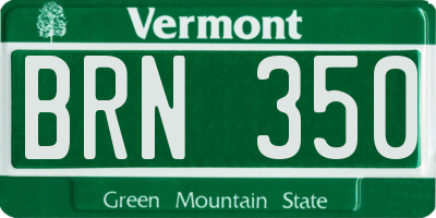 VT license plate BRN350