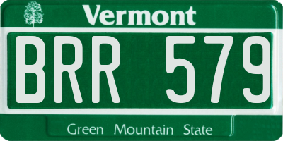 VT license plate BRR579