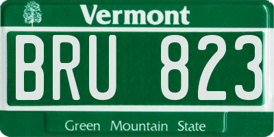 VT license plate BRU823