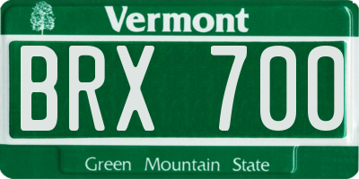 VT license plate BRX700