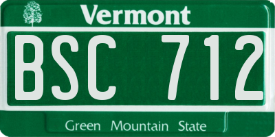 VT license plate BSC712