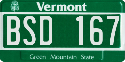 VT license plate BSD167