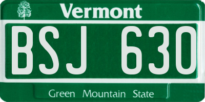 VT license plate BSJ630