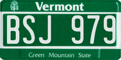 VT license plate BSJ979